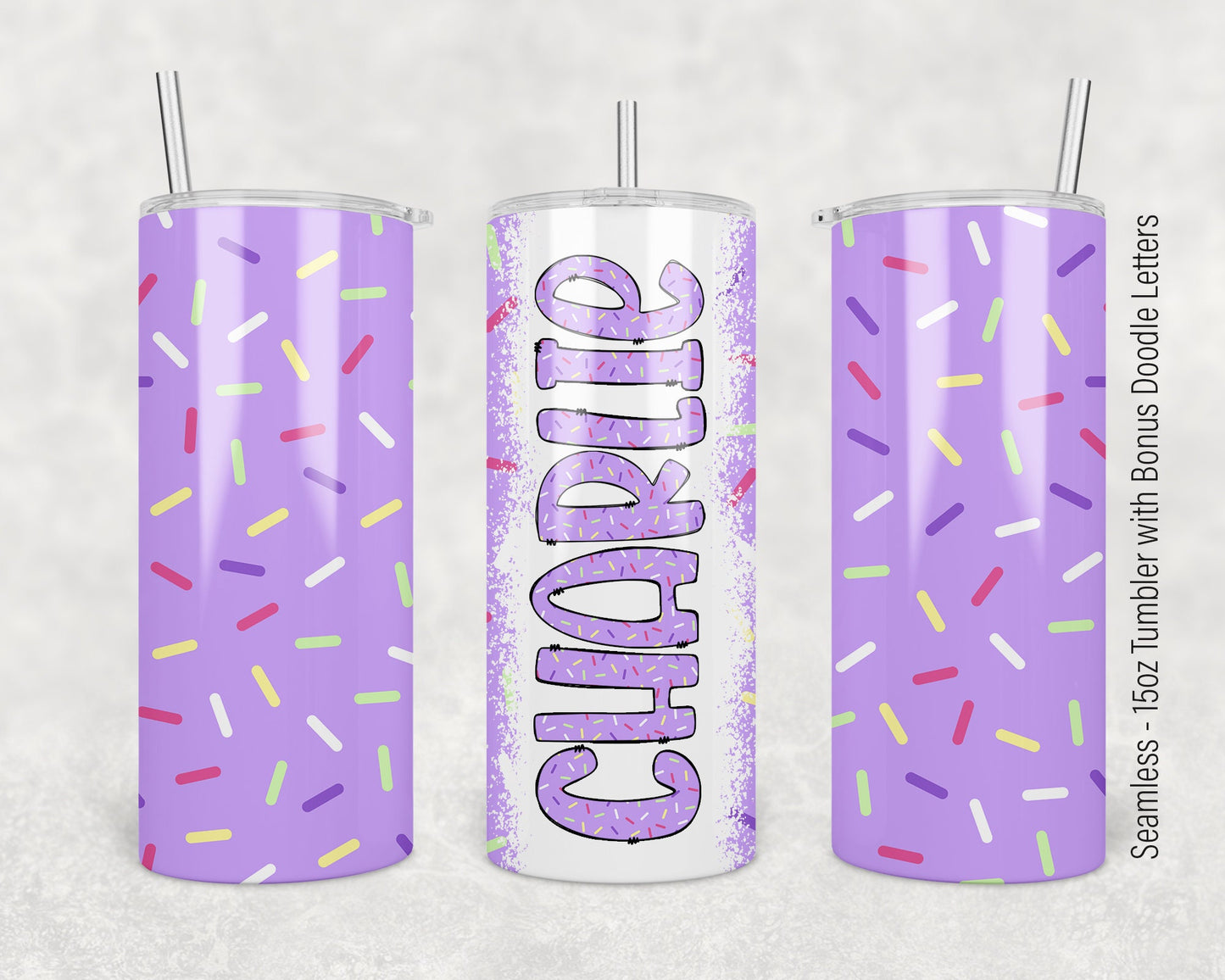 15oz Tumbler Wrap with Matching Doodle Letters, Hand drawn Alphabet, Kids Tumbler Sublimation PNG - Pattern 174