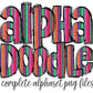 Serape Doodle Alphabet Letters PNG Bundle, Cheetah Leopard Country Western Hand Drawn Alphabet Doodle, Sublimation Alpha Set Designs PNG