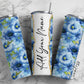 Bluish Flowers Seamless Add Your Own Name, 20oz Sublimation Tumbler Designs, Skinny Tumbler Wraps Template - 39 PATTERN