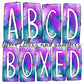 Pink Purple Blue Paint Splatter Wash Box Doodle Letters, Western Hand Drawn Doodle Alphabet Set, Sublimation Designs PNG - 44 PATTERN