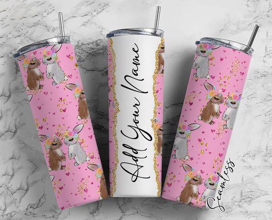 Easter Bunny Add Your Own Name, 20oz Sublimation Tumbler Designs, Skinny Tumbler Wraps Template - 266