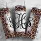 EDITABLE Cheetah Monogram 20oz Straight Tumbler Wrap Designs, Make Your Own Custom Peronalized Design, Leopard Print, Easy Canva Tempalte