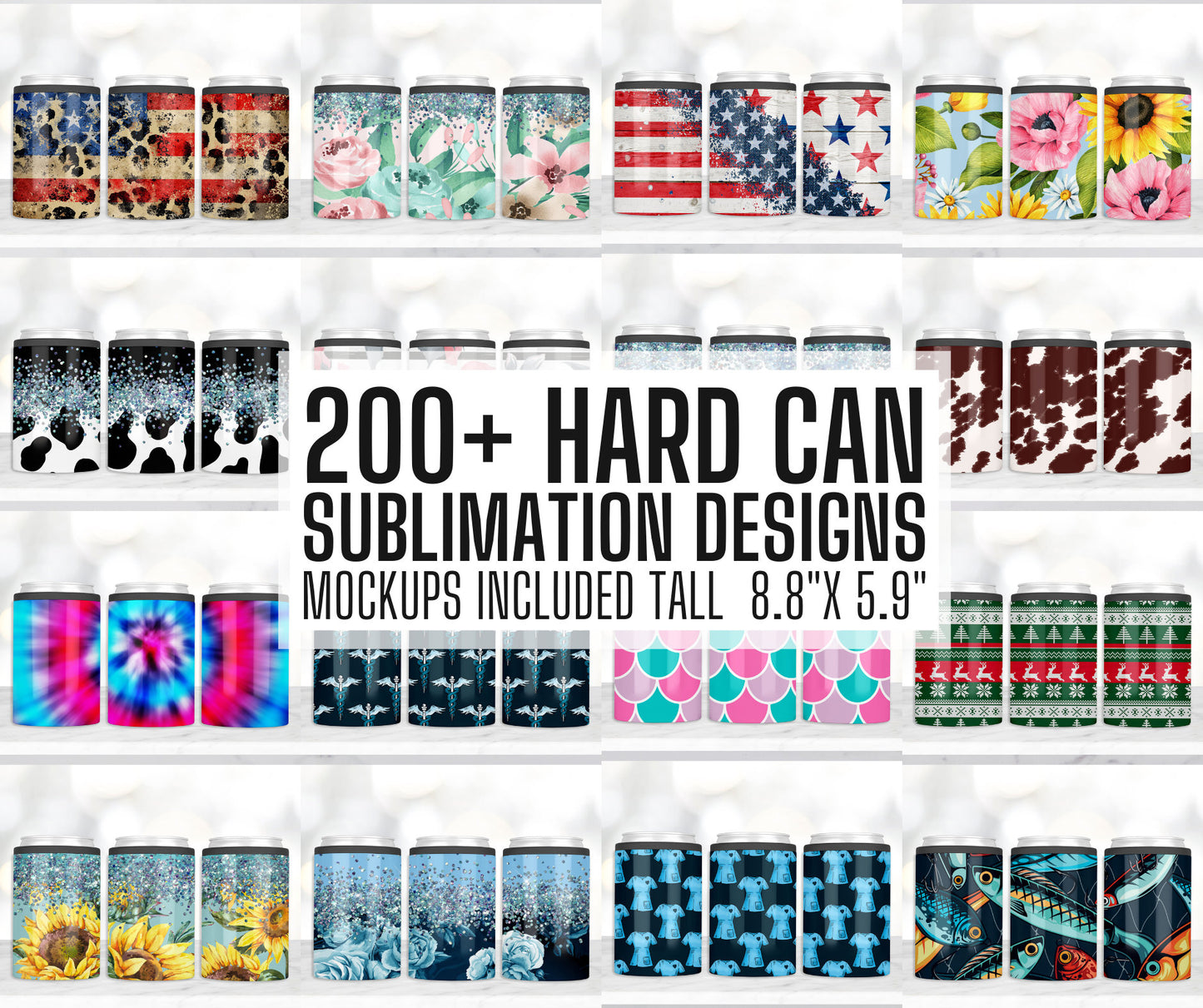 200+ HARD Can Cooler Sublimation Designs Bundle, Beer Cozies, Can Cosies, Stubby Holders, Can Cooler Template, METAL Can Cooler PNG