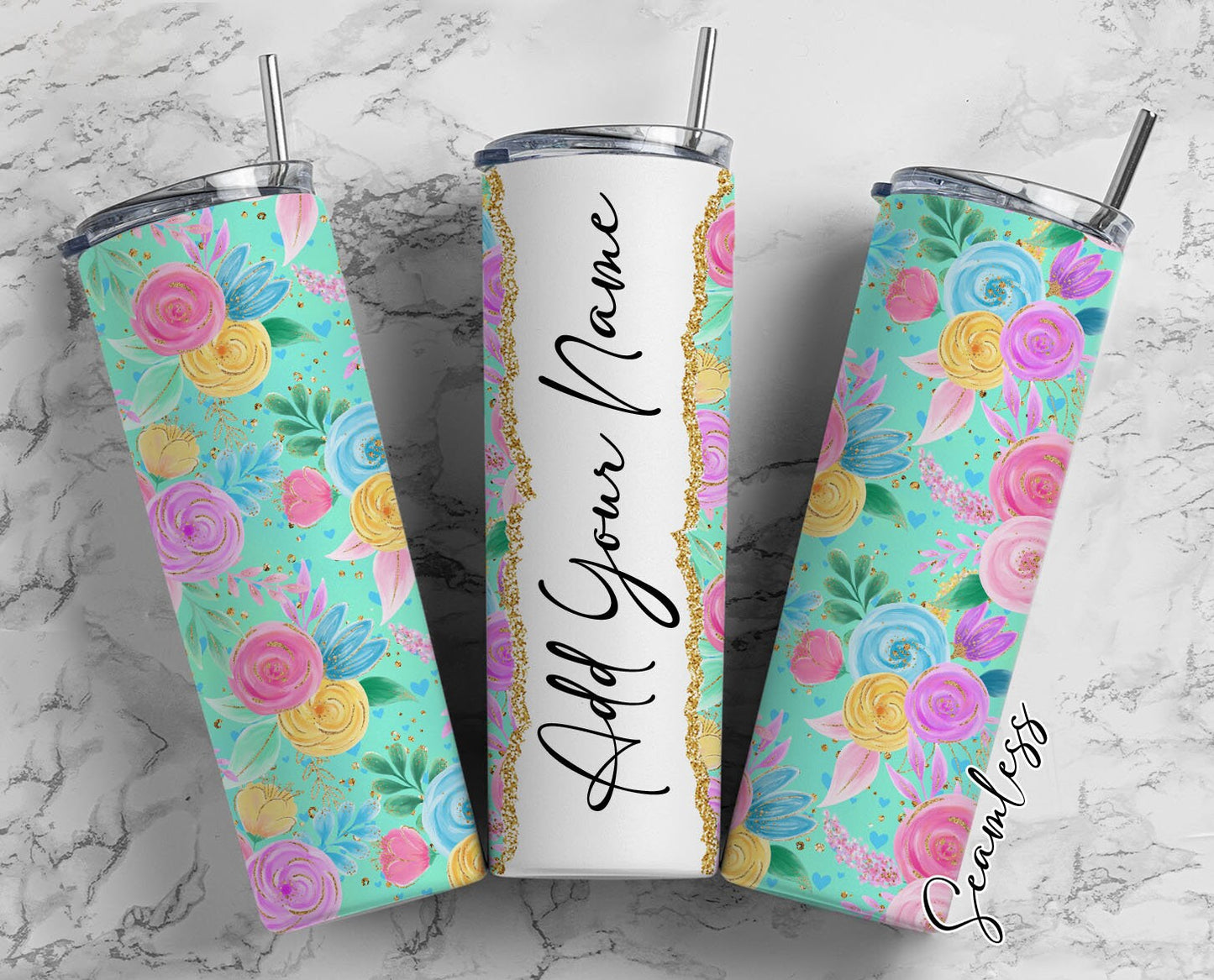 Watercolor Floral Tumbler