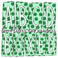 4 Leaf Clover St Patricks Day Box Doodle Letters, Western Hand Drawn Doodle Alphabet Set, Sublimation Designs PNG - 474 PATTERN