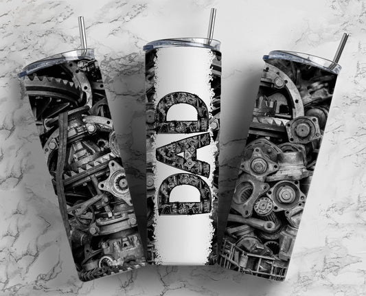 Mechanic Engine Dad 20oz Tumbler Wrap, Fathers Day Sublimation Designs PNG, Dad Tumbler Design, Seamless Tumbler, Best Dad Ever