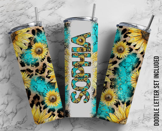 Turquoise Leopard Sunflower