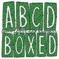 Green Glitter Box Doodle Letters, Western Hand Drawn Doodle Alphabet Set, Sublimation Designs PNG - 186