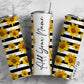 Sunflower Stripes Add Your Own Name, 20oz Sublimation Tumbler Designs, Skinny Tumbler Wraps Template - 37 PATTERN