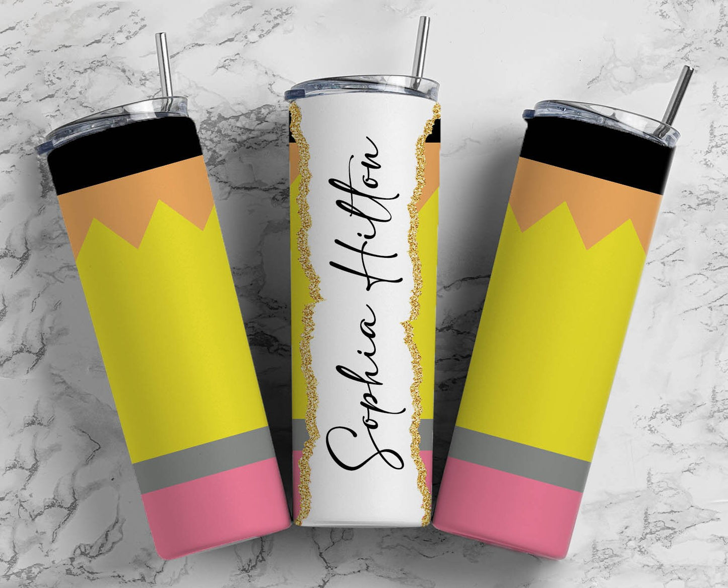 Pencil Teacher Seamless Add Your Own Text, Seamless Tumbler, 20oz Seamless Tumbler Designs, tumbler png, Skinny tumbler, Seamless Tumbler