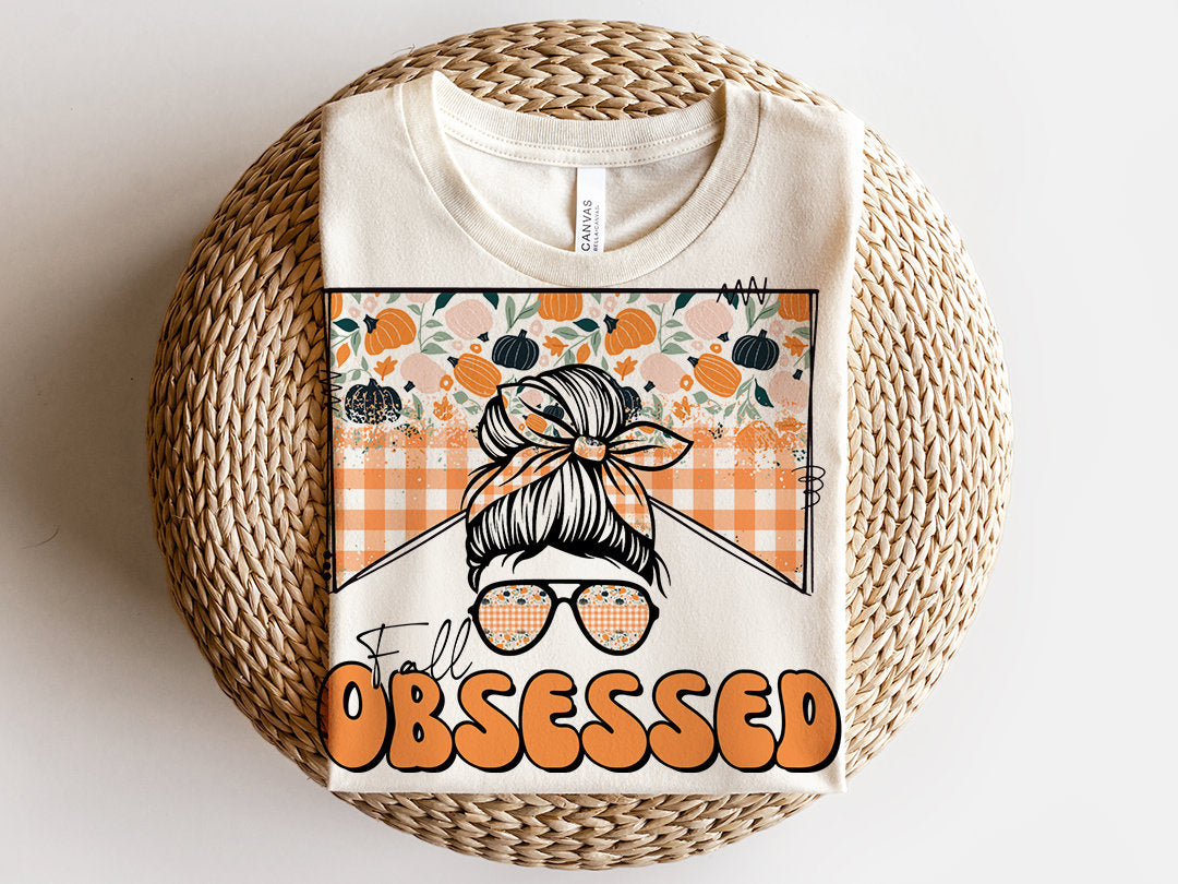 Fall Obsessed Sublimation Design, Country Mama, Western Sublimation Designs, Fall Mama, Retro Mom, Mom Bun, Messy Bun PNG, MOCKUPS included!