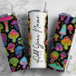 Mushrooms On Black Background, Mushroom Add Your Own Name, 20oz Sublimation Tumbler Designs, Skinny Tumbler Wraps Template - 313 PATTERN