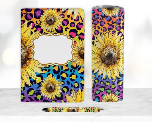 Neon Leopard Print Sunflowers