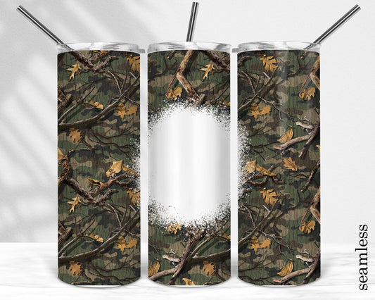 Seamless Tree Camouflage Sublimation Tumbler Design - 20oz Tumbler Wraps Template - PNG - 20oz Straight Tumbler Template