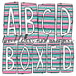 Serape Pink Box Doodle Letters, Western Hand Drawn Doodle Alphabet Set, Sublimation Designs PNG - 1412