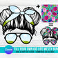 KID LIFE Messy Bun Add Your Own Photos & Background on CANVA Mom Life Messy Bun Drag and Drop Photo Editable Canva Frame Designs