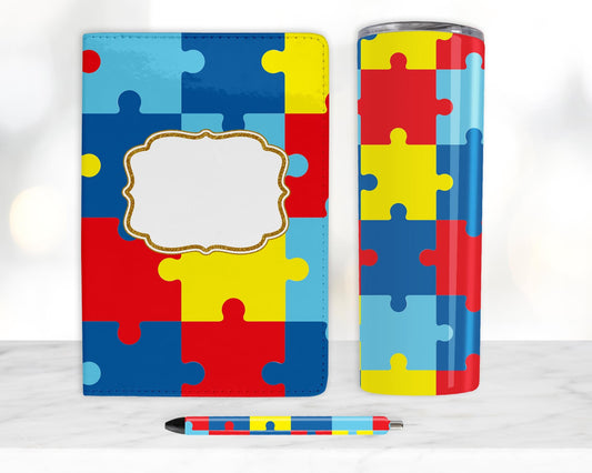 Autism Sublimation Bundle, Journal Template, 20oz Tumbler Design, Pen Wrap Water Slide Epoxy Waterslide Pen Wrap PNG