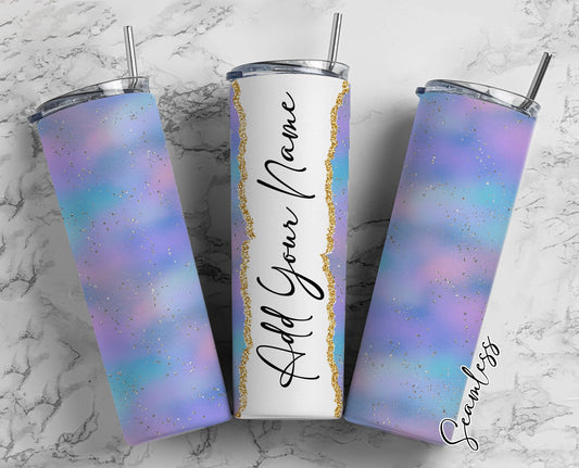 Gradient Purple Pattern Add Your Own Name, 20oz Sublimation Tumbler Designs, Skinny Tumbler Wraps Template - 45