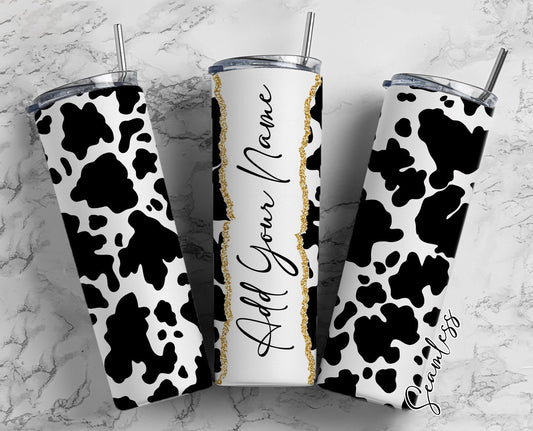 Cow Prints Add Your Own Name, 20oz Sublimation Tumbler Designs, Skinny Tumbler Wraps Template - 424 PATTERN