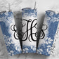EDITABLE Denim Lace Monogram 20oz Straight Tumbler Wrap Designs, Make Your Own Custom Peronalized Design, Easy Canva Tempalte