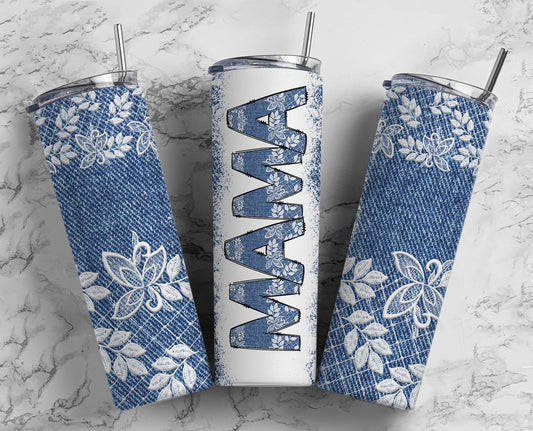 Denim Country Mama Seamless 20oz Sublimation Tumbler, Mothers Day Straight Tumbler, Mama Tumbler, Seamless Tumbler, Mom Tumbler Wrap PNG