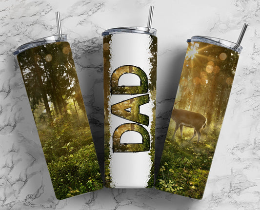 Deer Hunting Dad 20oz Tumbler Wrap, Fathers Day Sublimation Designs PNG, Dad hunting tumbler, Seamless Tumbler, Best Dad Ever