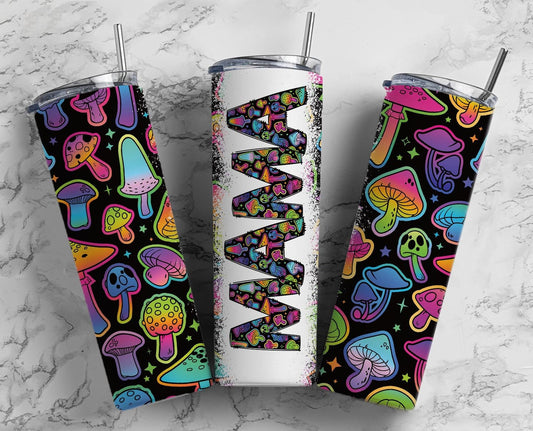 Mushroom Mama Seamless 20oz Sublimation Tumbler, Mothers Day 20oz straight tumbler, Mama Tumbler, Seamless Tumbler, Mom Tumbler Wrap PNG