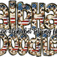Lincoln Alphabet Letters PNG Bundle, Summer Fathers Day Patriotic USA Flag, Hand Drawn Doodle, Sublimation Alpha Set Designs PNG