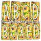 Sunflowers Box Doodle Letters, Western Hand Drawn Doodle Alphabet Set, Sublimation Designs PNG - 1839