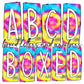 Tie Dye Box Doodle Letters, Western Hand Drawn Doodle Alphabet Set, Sublimation Designs PNG - 85 PATTERN