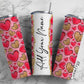 Red Hearts, Gold Hearts, Valentine&#39;s Day, Hearts Add Your Own Name, 20oz Sublimation Tumbler Designs, Skinny Tumbler Wraps Template - 1837