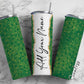 Gold Dots On Green Background Add Your Own Name, 20oz Sublimation Tumbler Designs, Skinny Tumbler Wraps Template - 186