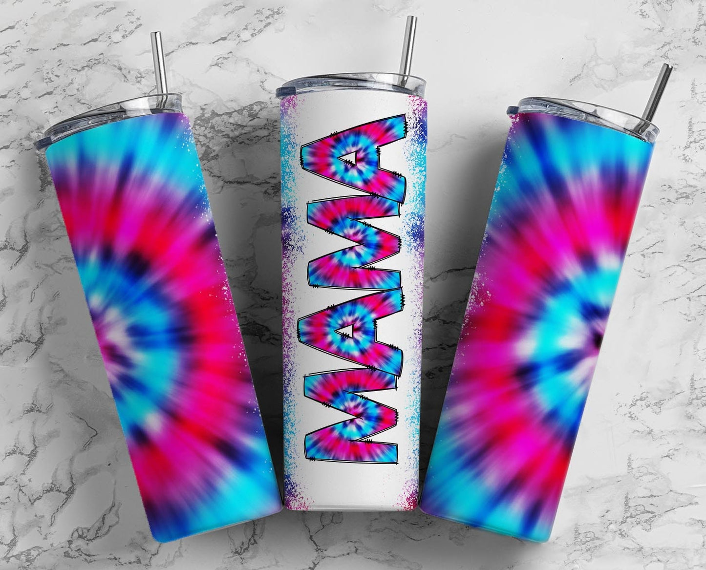 Tie Dye Mama Seamless 20oz Sublimation Tumbler, Mothers Day 20oz straight tumbler, Mama Tumbler, Seamless Tumbler, Mom Tumbler Wrap PNG