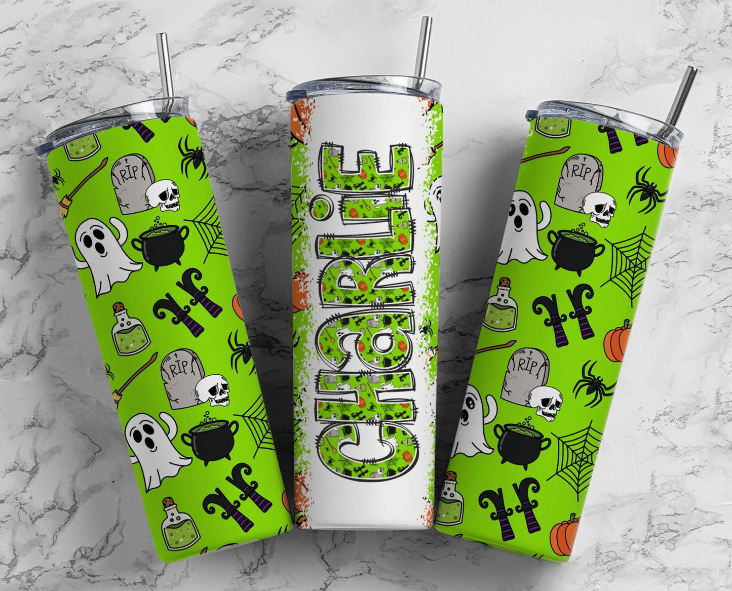 Halloween Doodle Letters with Matching Tumbler, Spooky Doodle Alphabet Font PNG, 20 oz Tumbler, Retro Ghost Sublimation, Waterslide Designs