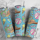 Summer Vacation, Beach Summer 20oz Tumbler Wrap, Seamless Skinny Tumbler, Sublimation Design PNG - 1291