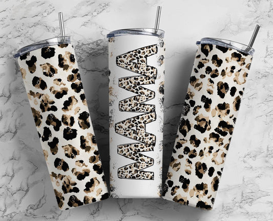 Leopard Mama Seamless 20oz Sublimation Tumbler, Mothers Day Straight tumbler, Mama Tumbler, Seamless Tumbler Mom Tumbler Wrap PNG