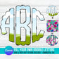Fill your own DOODLE Monogram Letters on CANVA with Commercial Use Allowed Drag and Drop Alphaset Alphabet Letters Editable Canva Frame
