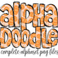 Pumpkins Doodle letters, Hand Drawn Doodle Alpha Bundle, Sublimation Font PNG, Patterned Numbers & Alphabet,