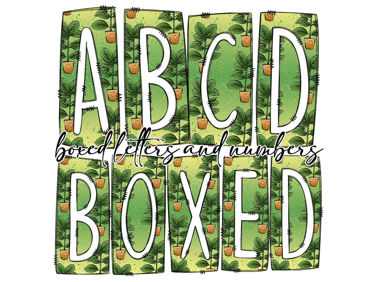 Plant Lover Obsessed Box Doodle Letters, Western Hand Drawn Doodle Alp ...