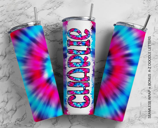 20oz Tumbler Wrap with Matching Doodle Letter Alphabet PNG DESIGN 86