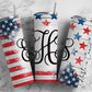 EDITABLE US Flag Monogram 20oz Straight Tumbler Wrap Designs, Make Your Own Custom Peronalized Design, Easy Canva Tempalte