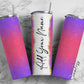 Pink And Purple Ombre, Ombre Design, Gradient Pink Add Your Own Name, 20oz Sublimation Tumbler Designs, Skinny Tumbler Wraps Template - 806