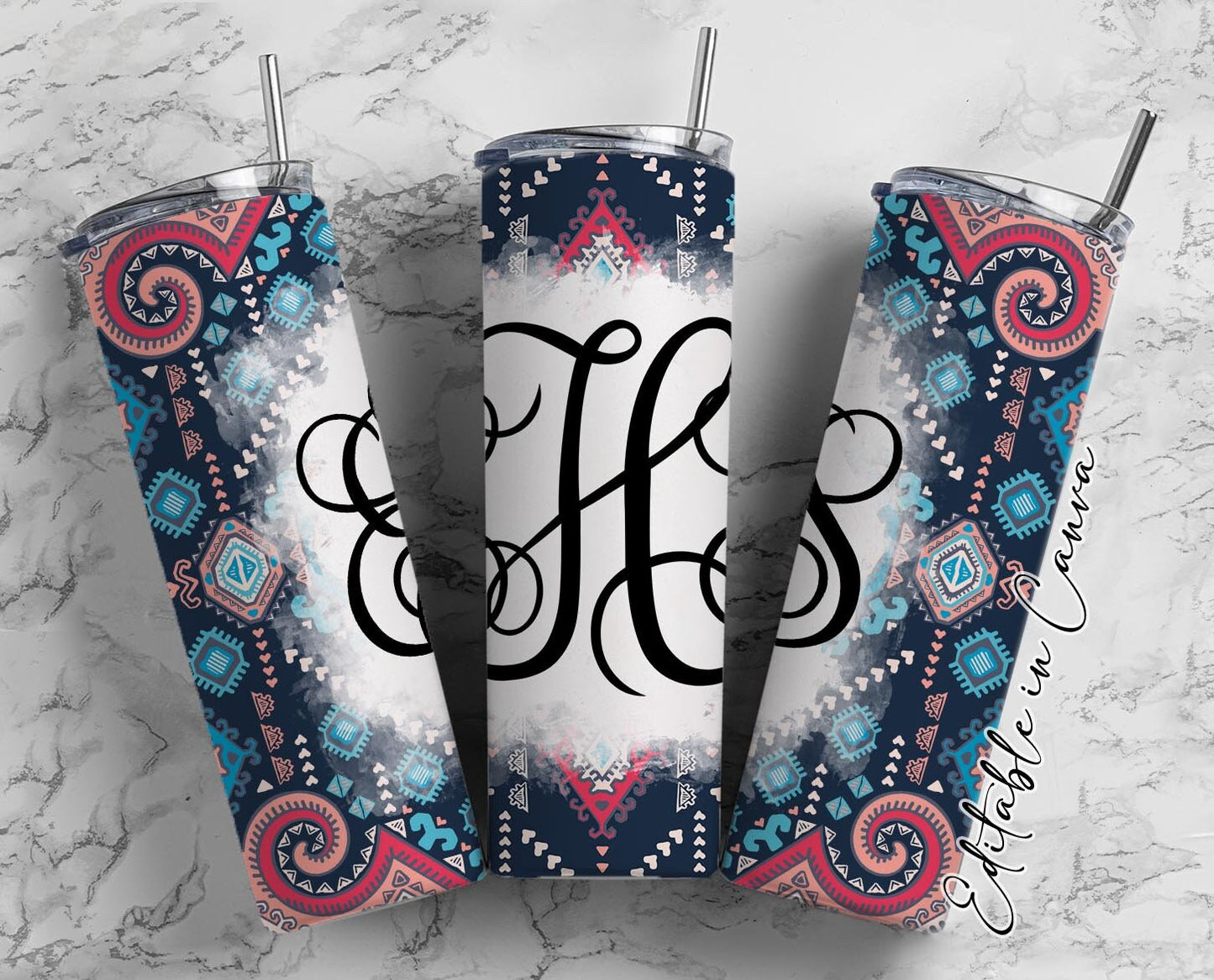 EDITABLE Monogram 20oz Straight Tumbler Wrap Designs, Make Your Own Custom Peronalized Design, Easy Canva Tempalte (2023-01-04 09.48.09)