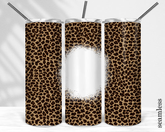 Seamless Leopard Print Sublimation Tumbler Design - Cheetah Print 20oz Skinny Tumbler Wraps Template - PNG - 20oz Straight Tumbler Template