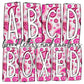 Pink Cow hide Cow Print Box Doodle Letters, Western Hand Drawn Doodle Alphabet Set, Sublimation Designs PNG - 209 PATTERN