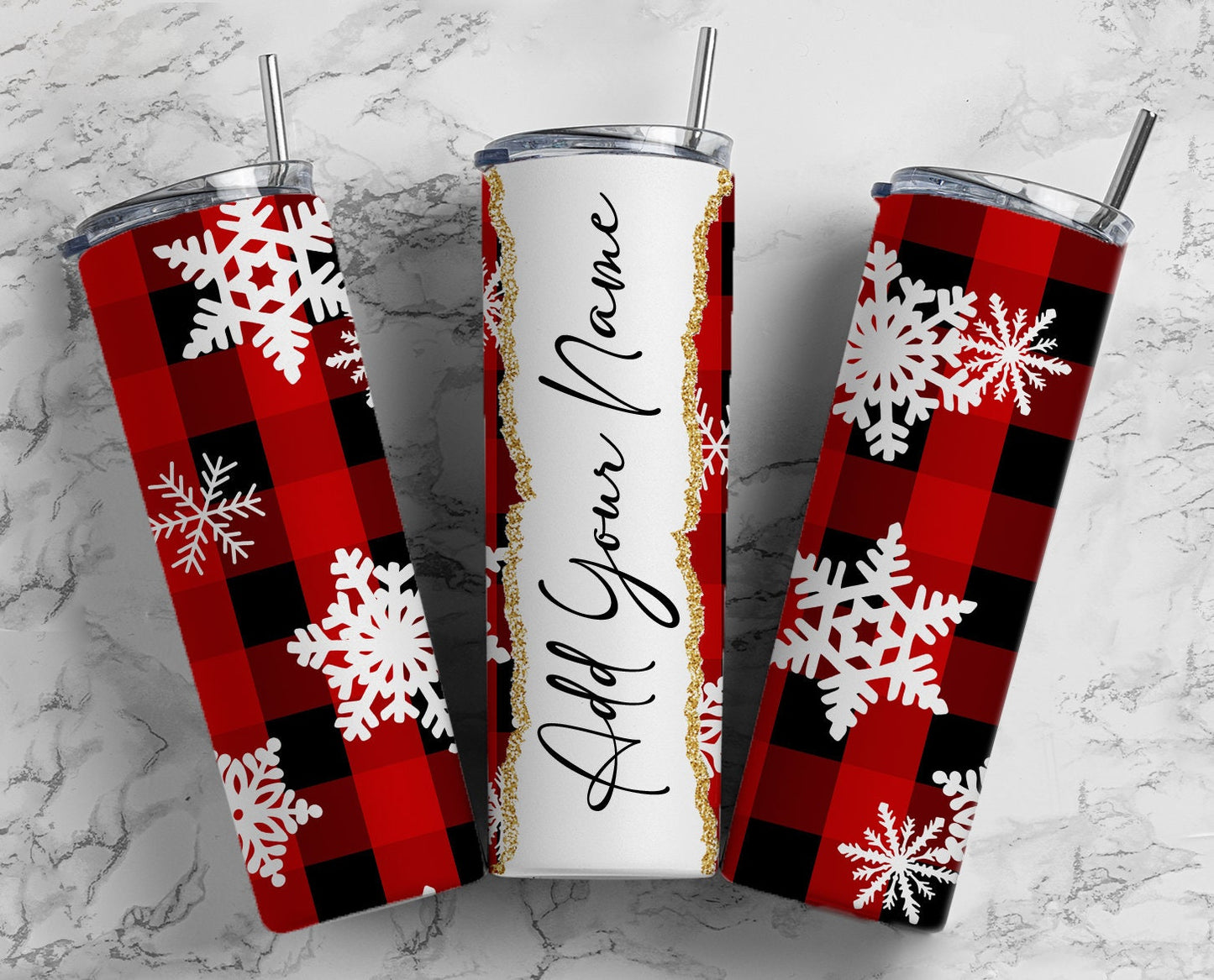 Christmas Add Your Own Text Name Monogram Sublimation Tumbler Designs Floral - 20oz Skinny Tumbler Wraps Templates - PNG 72 PATTERN