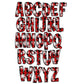 Christmas Plaid Doodle letters, Hand Drawn Doodle Alpha Bundle, Sublimation Font PNG, Patterned Numbers & Alphabet,