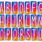 Rainbow Ombre Bright Box Doodle Letters, Western Hand Drawn Doodle Alphabet Set, Sublimation Designs PNG - 17 PATTERN