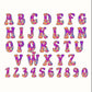 Retro Doodle Fonts, Sublimation Printers, Rainbow Splatter Design PNG