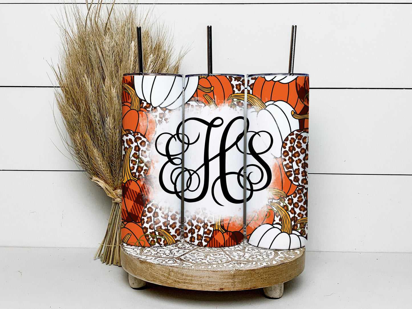 EDITABLE Thanksgiving Monogram 20oz Straight Tumbler Wrap Designs, Make Your Own Custom Peronalized Design, Easy Canva Tempalte